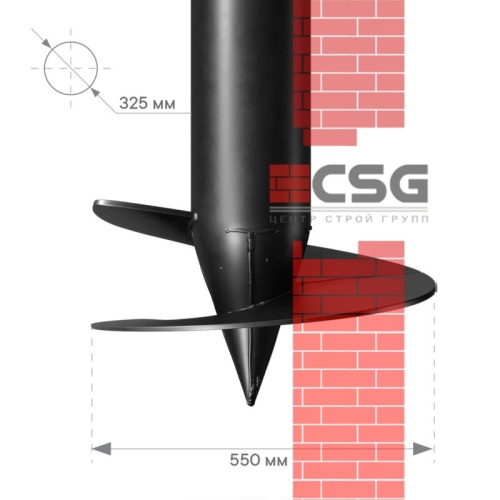 Свая винтовая СВСН-325/550/4500 по выгодным ценам в Таганроге.