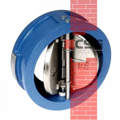Клапан обратный чуг двухстворчатый Ду100 Ру16 межфл створки чугун, DN 100