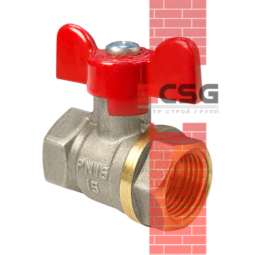 Кран шаровой латунь Стандарт 221 Ду32 Ру16 ВР/НР полнопроходной рычаг ГАЛЛОП 103173 арт.1213329CDEK